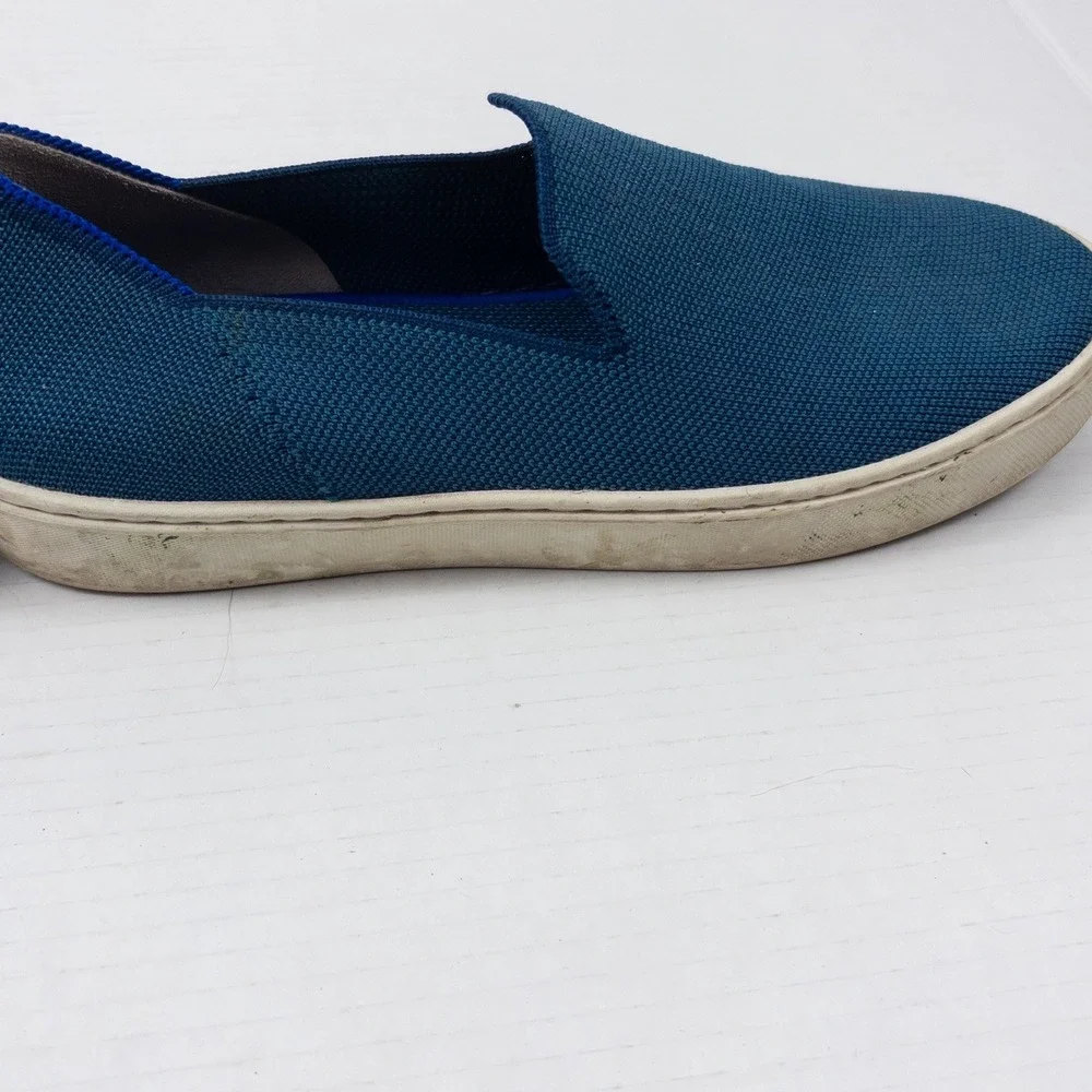 Rothys The Original Slip On Sneaker Womens 8.5 Teal Blue Washable‎ Casual Flat